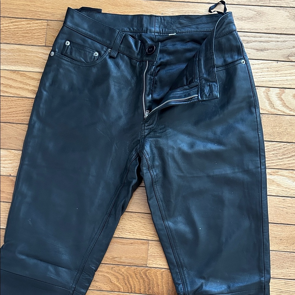 GAP Genuine Leather Black Boot Cut Pants